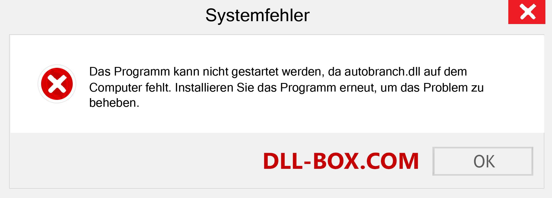 autobranch.dll-Datei fehlt?. Download für Windows 7, 8, 10 - Fix autobranch dll Missing Error unter Windows, Fotos, Bildern